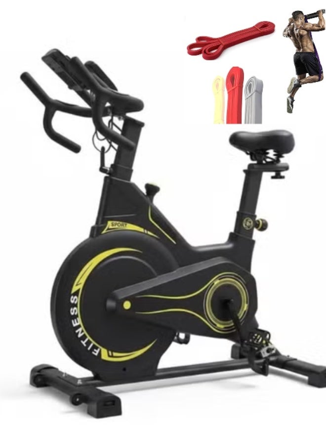Home exercise bike for cardio and strength training with adjustable height. (Includes a free red resistance band) - Image 1