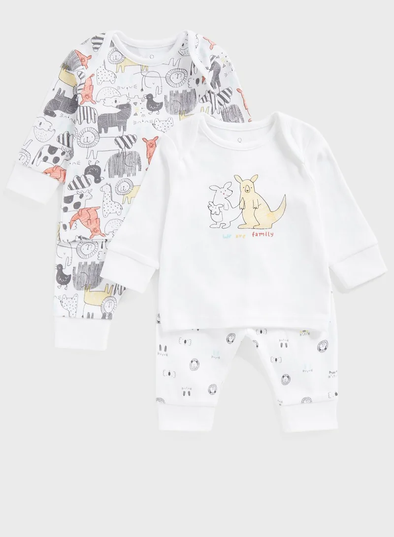 mothercare Infant 2 Pack Assorted Pyjama Set