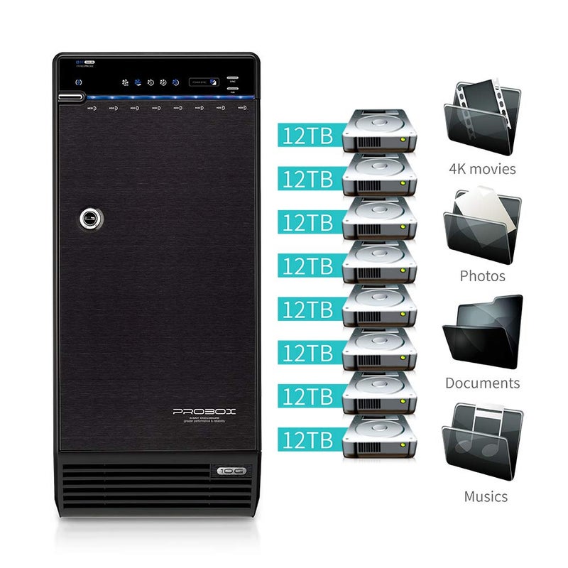 Mediasonic USB 3.2 Type C 8 Bay 3.5-inch Hard Drive Enclosure – USB 3.2 Gen 2 10Gbps Support UASP | S.M.A.R.T | Support 24TB Hard Drive (H82-SU31C) - Image 3