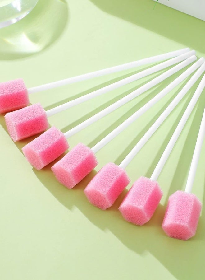 100Pcs Oral Swabs Disposable Mouth Swabs Sponge- Tooth Cleaning Sponge Swab for Oral Care, Pink - Image 5