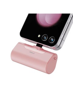 iWalk iWALK Small USB C Fast Charging Portable Charger, 4500mAh Portable Phone Charger for iPhone 15, Samsung, Google Pixel, Huawi, Vivo, Power Bank Battery Pack Compatible with Samsung Galaxy (Pink) 
