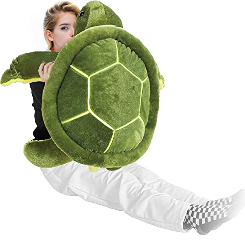 Civaner Big Green Sea Turtle Stuffed Animals Giant Soft Plush Toys Large Ocean Turtle Body Pillow Tortoise Toys Doll for Kid Boys Girls Girlfriend Valentines Birthday Gifts33 Inches - Image 1