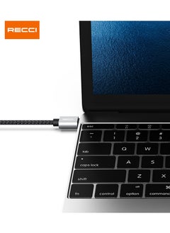 Recci Cable charging and data transfer , Type-C supports fast charging, safe and fast data transfer 120W 150cm, supports all devices Black  - Image 2