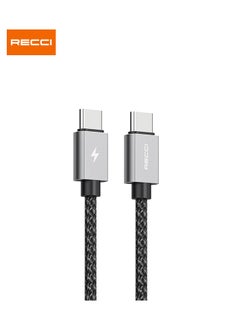 Recci Cable charging and data transfer , Type-C supports fast charging, safe and fast data transfer 120W 150cm, supports all devices Black  - Image 3