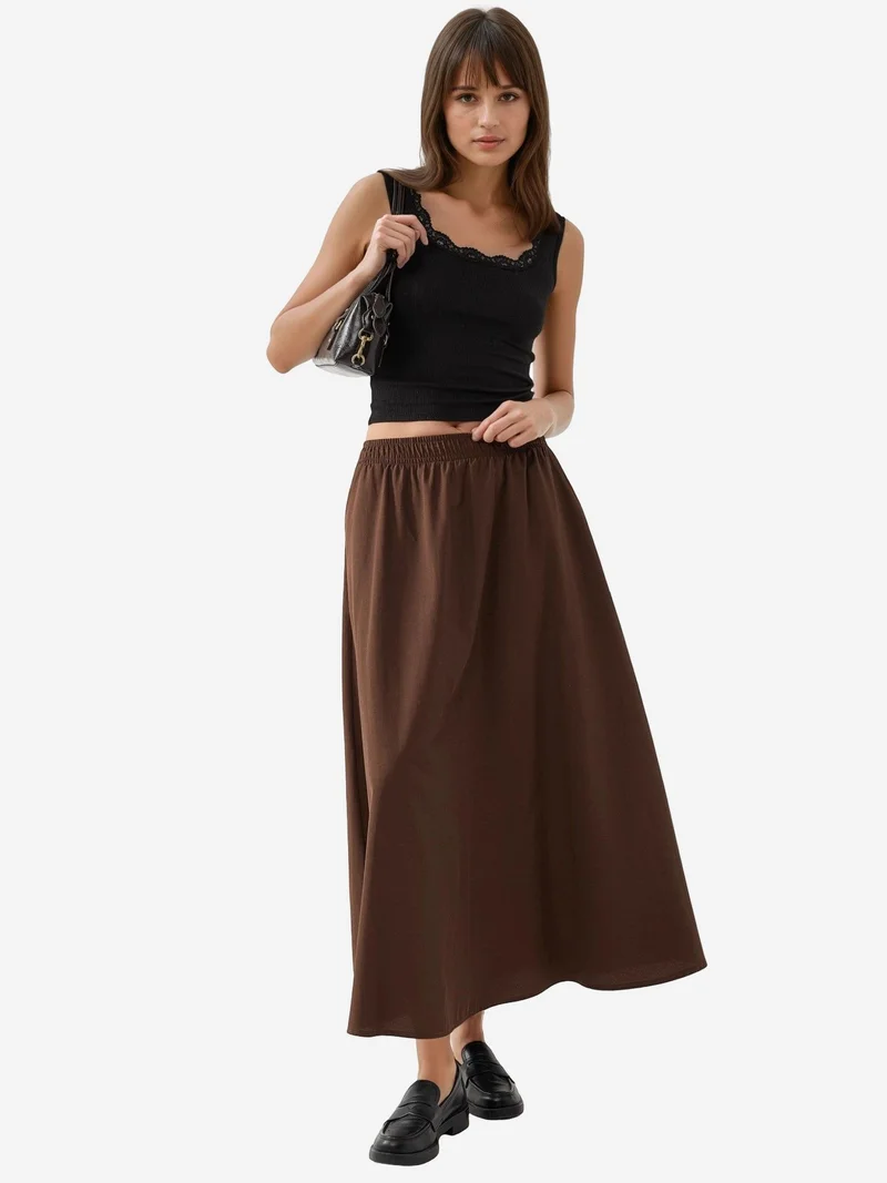 Busem BUSEM Elastic Waist Midi Skirt with Pockets