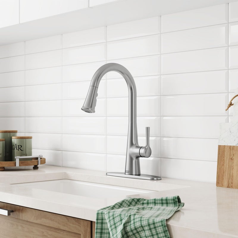American Standard 7441300.075 Southport Pull-Down Kitchen Faucet with Sprayer, 1.8 GPM, Kitchen Faucets with Pull Down Sprayer, Stainless Steel - Image 4