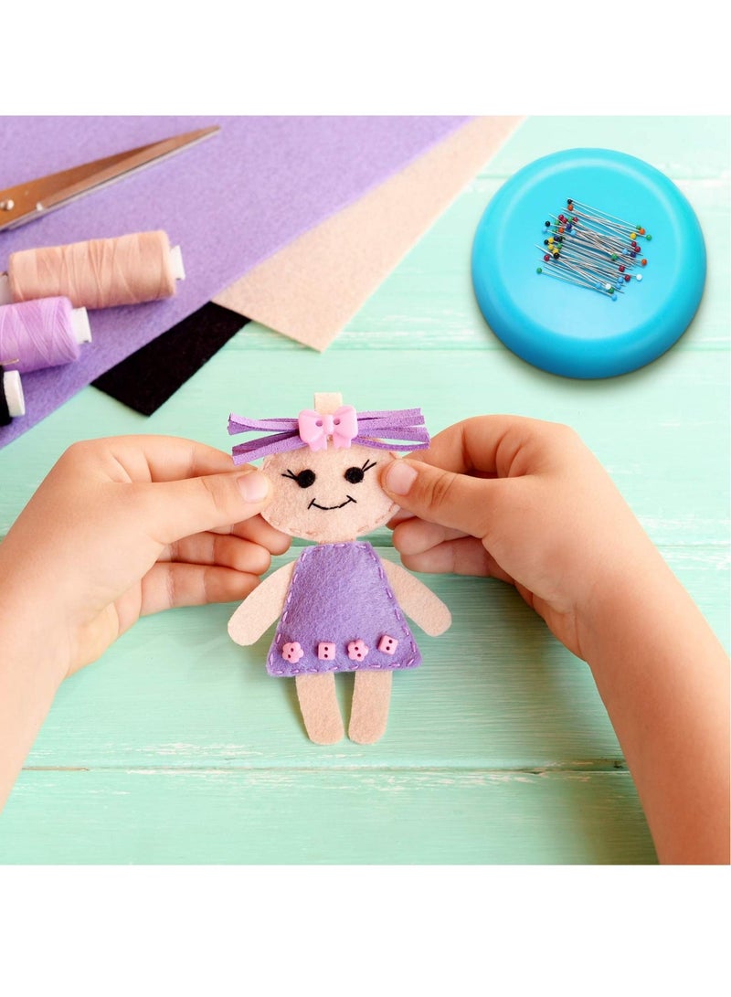 KASTWAVE 2pcs Magnetic Sewing Pincushion Round Plastic Magnetic Sewing Cushion Magnetic Pin Holder for Sewing Needles Push Pins Hair Bobby Pins - Image 4