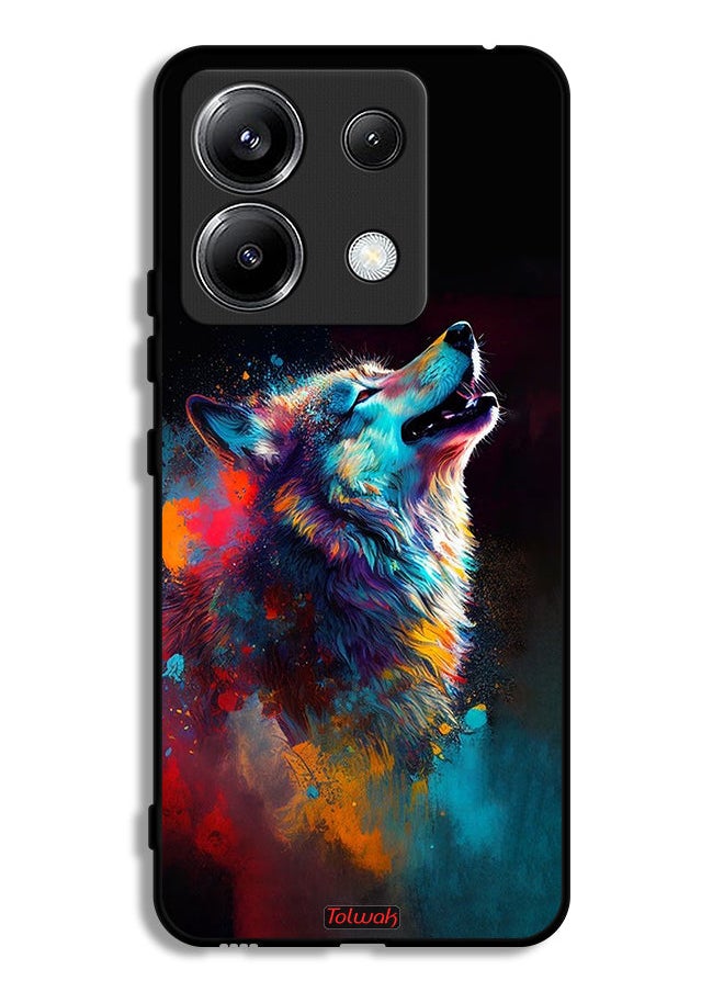 Tolwak Xiaomi Redmi Note 13 Pro 5G Protective Case Cover Wolf Colorful Art  - Image 1