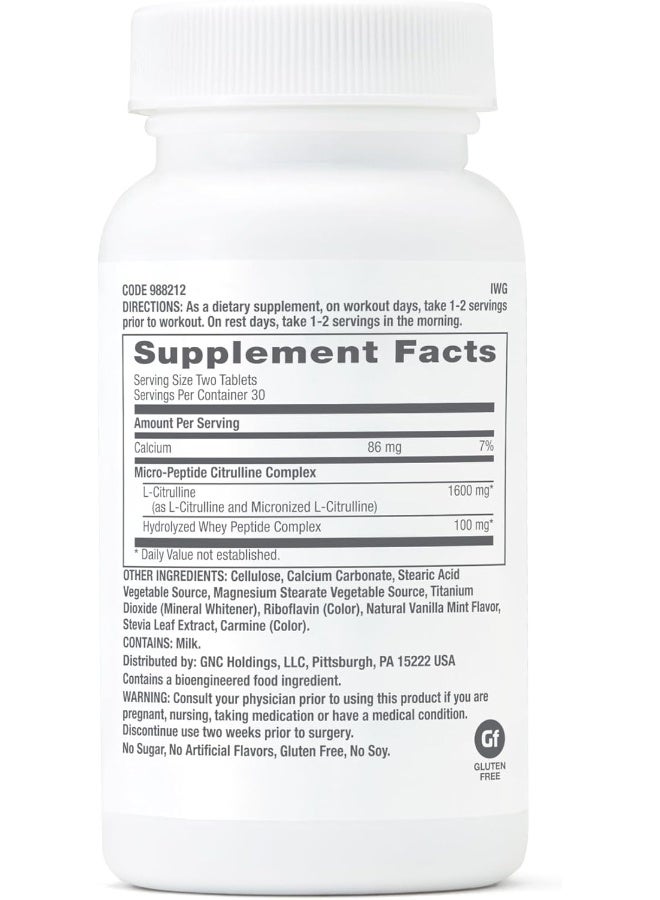 GNC Pro Performance Citrulline Complex - 60 Tablets - Image 2