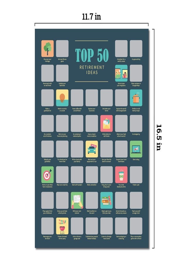 Hat Acrobat Retirement Party Gift Retirement Ideas Scratch Off Bucket List Poster - 50 Original Activities Ideas for Retirement Hobbies and Fun Things to Do in Retirement - UNFRAMED 11.7 x 16.5 Retirement Banner - Image 4