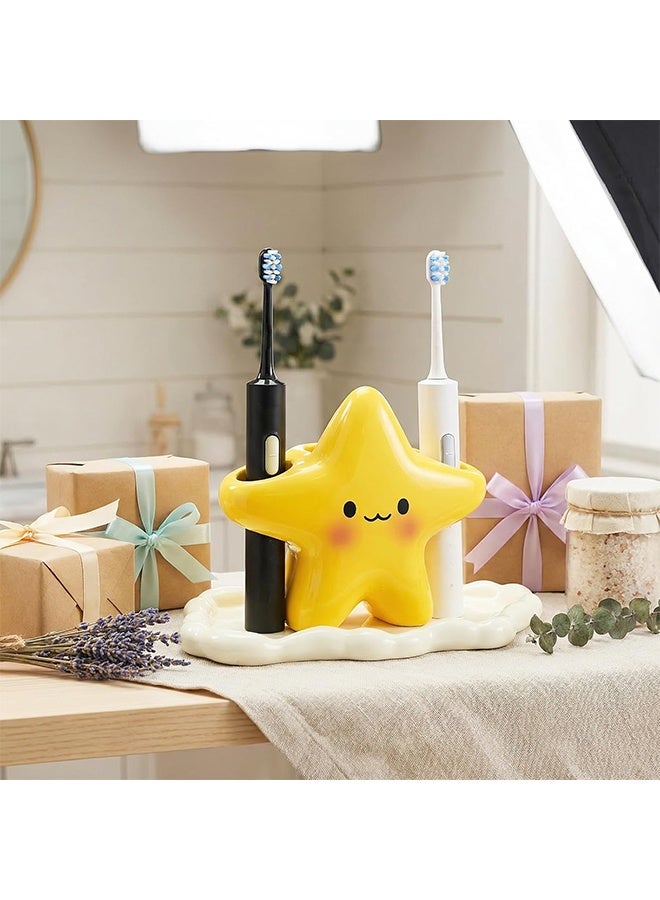 Toothbrush Holder for Bathroom - Cute Toothpaste Stand - Bathroom Decor Organizer Countertop Accessories Storage - Image 3