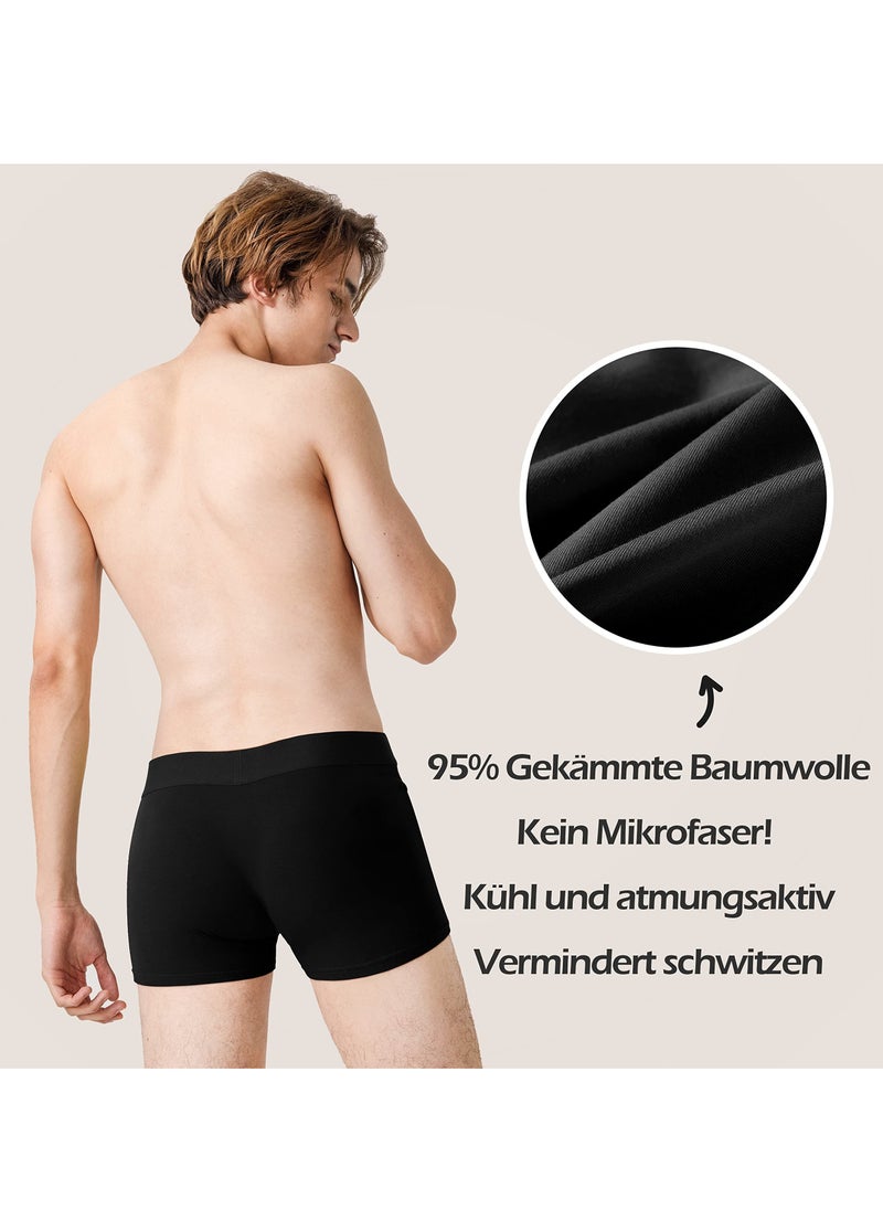 QINCAO - QINCAO Men's boxer briefs, retro, pure cotton material, 3 pieces pure black size L - Image 1
