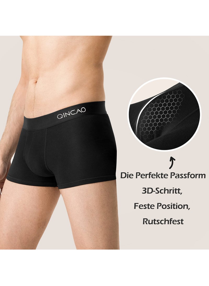 QINCAO - QINCAO Men's boxer briefs, retro, pure cotton material, 3 pieces pure black size L - Image 1