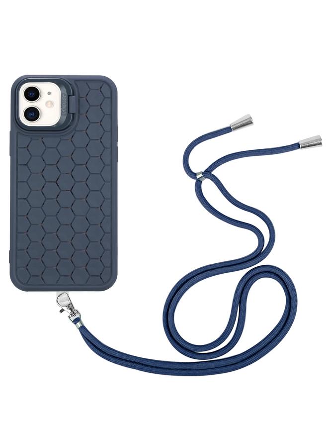زبون حافظة لهاتف iPhone 12 Honeycomb Radiation Holder TPU مع حبل - Image 4