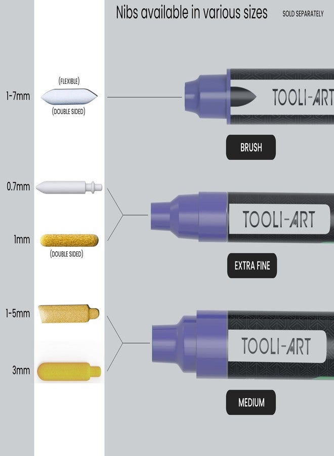 TOOLI-ART 30 Replacement Double Sided Flexible Brush Nibs. Compatible Brush Tip Paint Pens Acrylic Markers. Easy To Replace - Image 3
