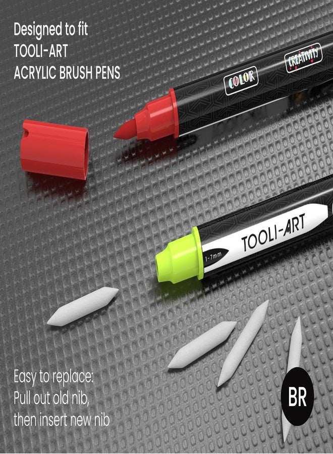 TOOLI-ART 30 Replacement Double Sided Flexible Brush Nibs. Compatible Brush Tip Paint Pens Acrylic Markers. Easy To Replace - Image 2