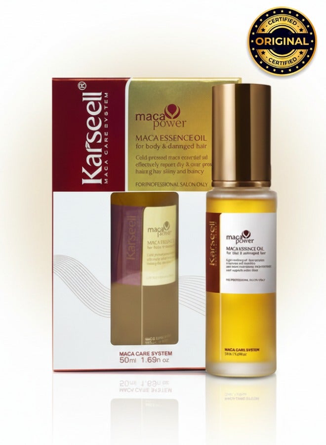 كارسيل زيت كارسيل ماكا للجسم والشعر التالف 50 مل مغذي ومرمم ومرطب ويمنح لمعانا - Image 1