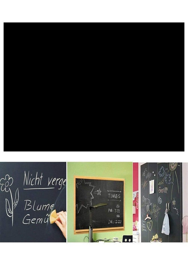 Qzep Black Board Vinyl (45x200cm) Wall Sticker Removable Decal Chalkboard with 5 Chalks for Home School Office College Room Kitchen Kids - Image 3