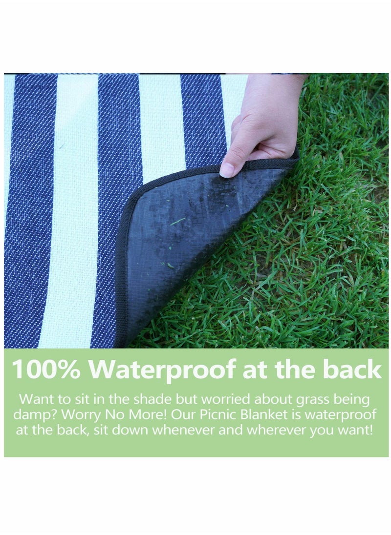 Generic Large Waterproof Picnic Blanket Portable Foldable Beach Mat 59x79 Outdoor Blanket Ideal for Park Grass and Water Resistant  - Image 3