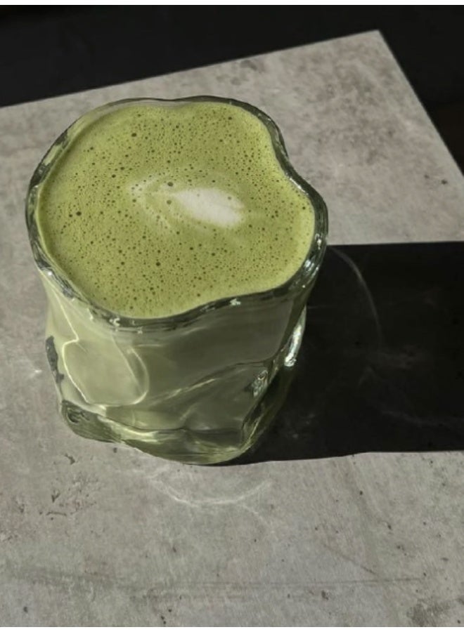 Zence Design (4 Set) Drinking Glasses Set 200ml: Mug, Crystal Glass, Wave Cup, Coffee Cup - Wave Glass Cups for Water, Iced Coffee, Milk, Tea, Juice, Cocktails and Matcha Latte - Image 5