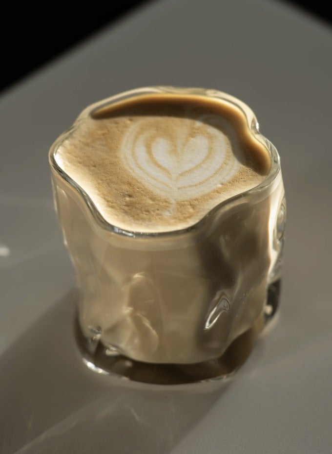 Zence Design (4 Set) Drinking Glasses Set 200ml: Mug, Crystal Glass, Wave Cup, Coffee Cup - Wave Glass Cups for Water, Iced Coffee, Milk, Tea, Juice, Cocktails and Matcha Latte - Image 2