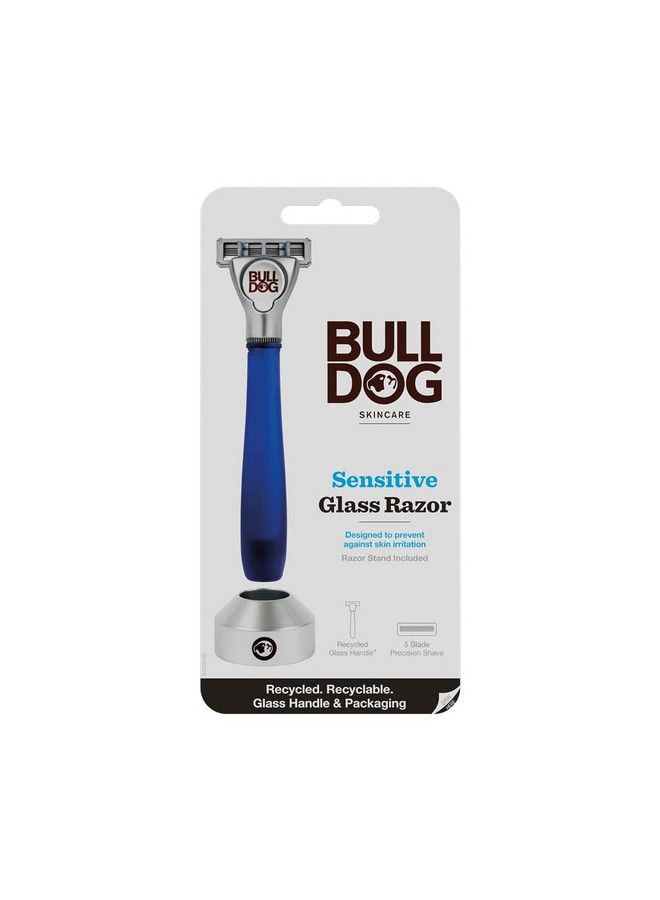 BULLDOG Mens Skincare And Grooming Sensitive Recycled Glass Handle Razor With Razor Stand - Image 2