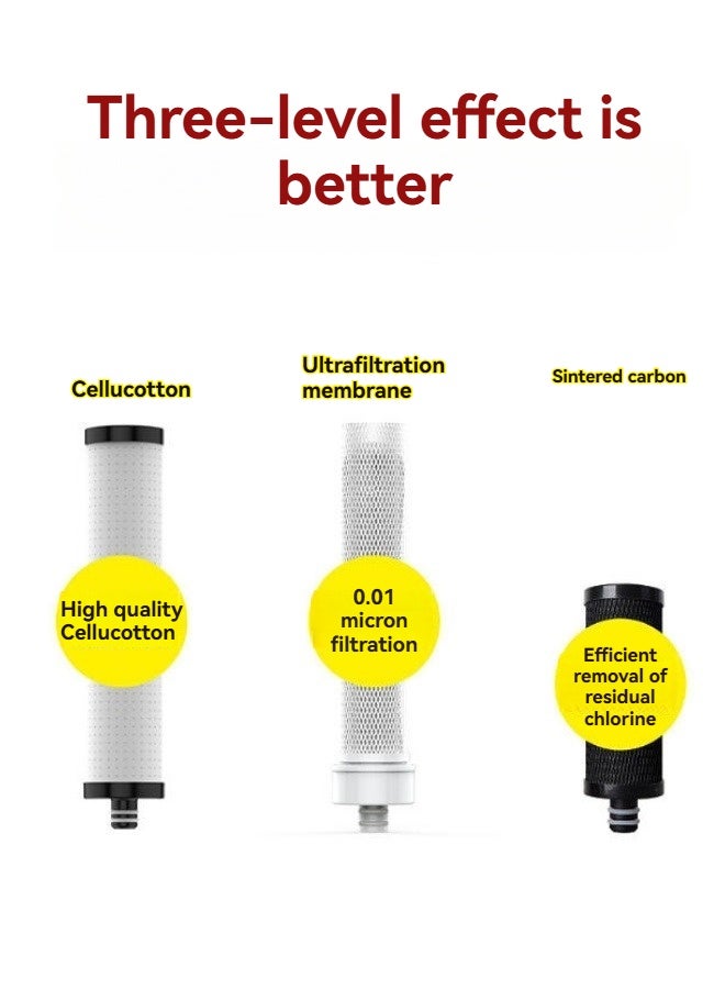 إم مياويان فلتر مياه منزلي ثلاثي المراحل، جهاز تنقية مياه المطبخ، قابل للغسل وتصفية مياه الصنبور، جهاز تنقية المياه بالترشيح الفائق. - Image 4