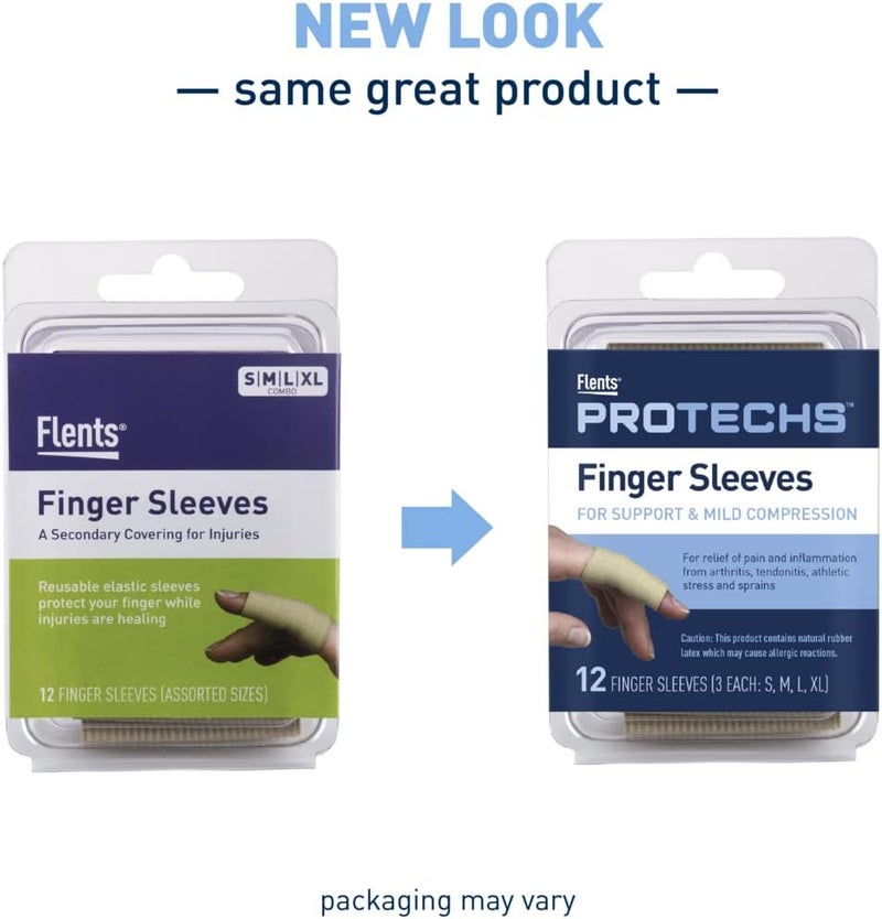 Flents Finger Sleeves for Pain Relief - 12 Count Assorted Sizes for Arthritis, Tendonitis, and Athletic Stress - Image 3