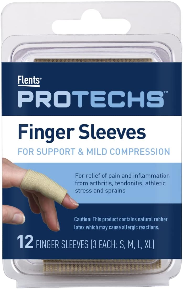 Flents Finger Sleeves for Pain Relief - 12 Count Assorted Sizes for Arthritis, Tendonitis, and Athletic Stress - Image 2