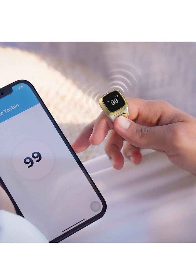 iQIBLA Smart Tasbih Zikr Lite Ring White 22MM - Image 3