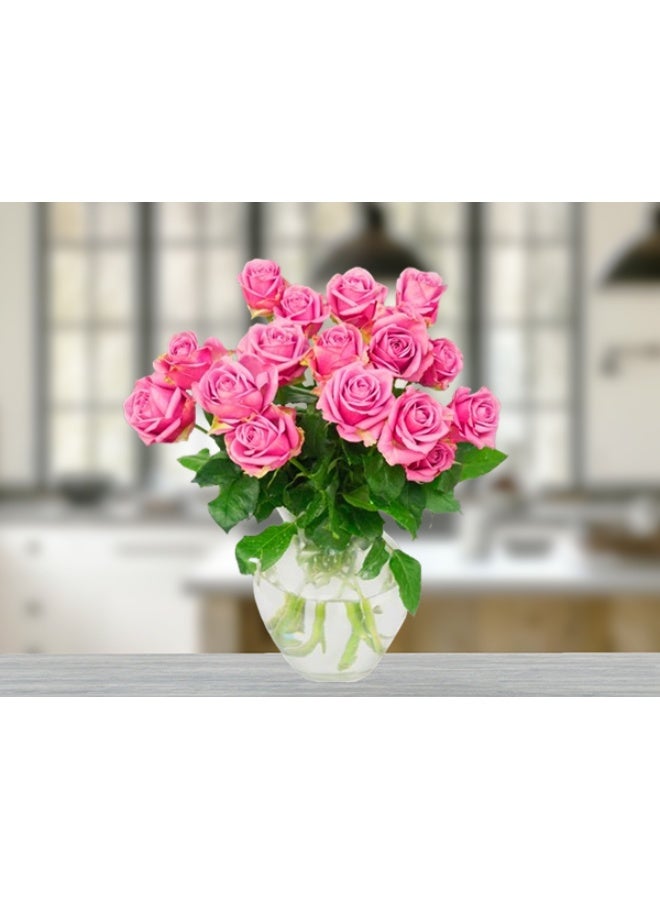 Pink Rose Passion in a Vase