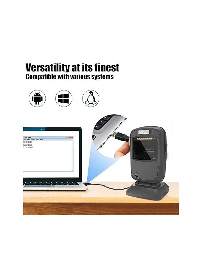 نيولاند Newland FR4080 1D 2D Desktop Barcode Scanner USB Hands-Free QR Code Reader Corded Omnidirectional Scanning Platform with IP52 Rated Sealing for Supermarket Retail Store Mobile Payment - Image 3