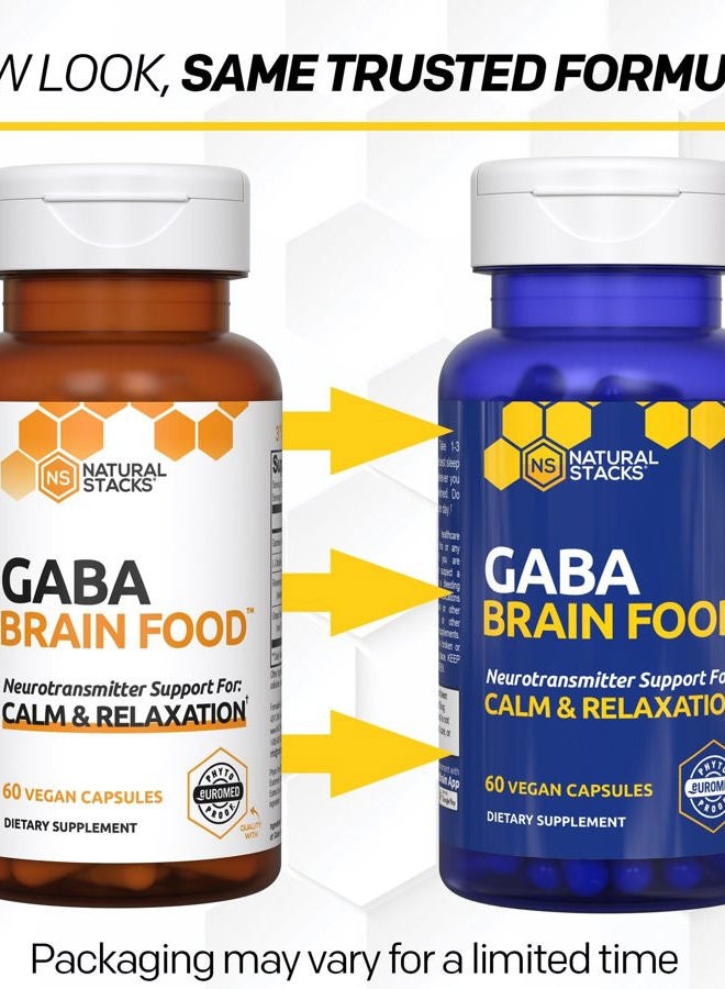 Natural Stacks GABA Brain Food - GABA Supplement with L-Citrulline & Grape Seed Extract - Supports Calm & Relaxation - Nighttime Sleep Aid - Supports Production of Gamma Aminobutyric Acid - 60 L-Citrulline Capsules - Image 2
