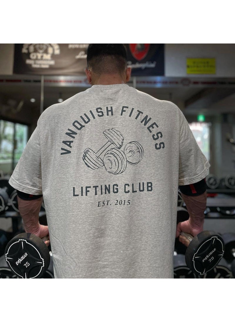Generic - VQ sports fitness style short sleeve plus size T-shirt mens running casual cotton European and American weight workout clothes Black - Image 1