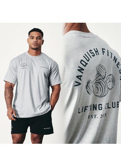 Generic VQ sports fitness style short sleeve plus size T-shirt mens running casual cotton European and American weight workout clothes Black  - Image 3