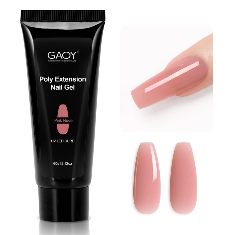 GAOY Poly Gel 60g Pink Nude Builder Nail Extension Enhancement Gel for Beginner  Professional Nail Art Salon DIY at Home