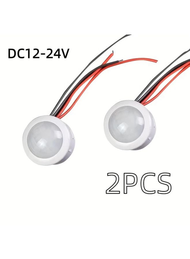 قطعتان مفتاح ضوء مستشعر حركة PIR تيار مستمر 12-24 فولت، كشف آلي بالأشعة تحت الحمراء للداخل والخارج - Image 2