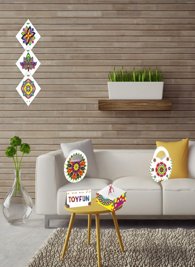 TOY FUN Mandala Art Magic Craft Game DIY Kit for Kids 5 to 8 Years | Birthday Gift | Colouring Game | Purse, Wall Hanging, Name Plate, Hand Bag - Image 5