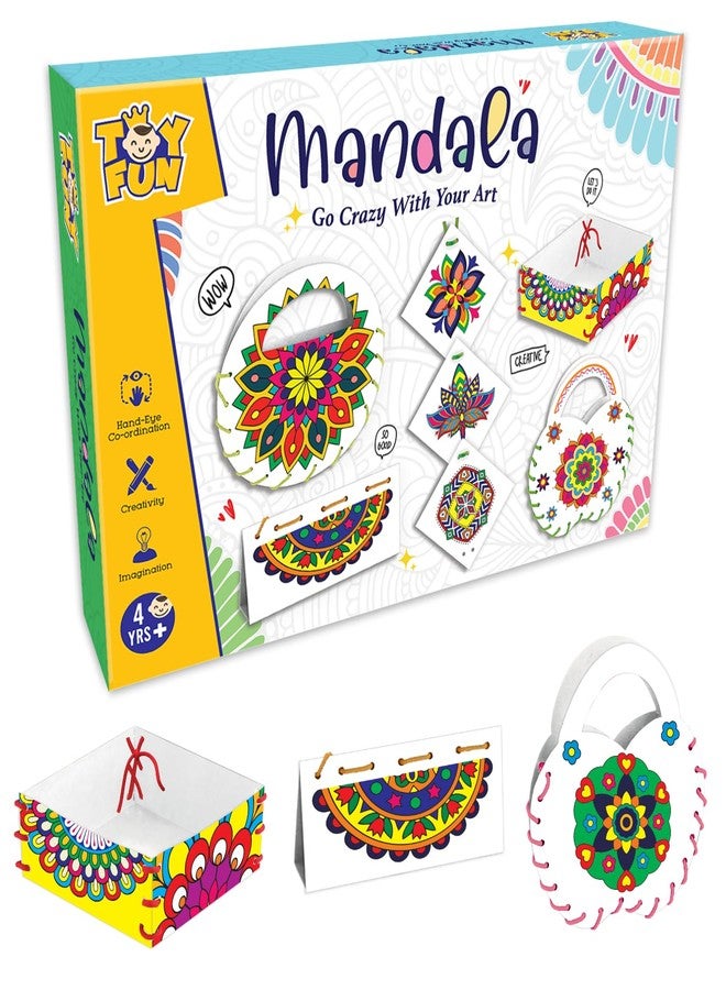 TOY FUN Mandala Art Magic Craft Game DIY Kit for Kids 5 to 8 Years | Birthday Gift | Colouring Game | Purse, Wall Hanging, Name Plate, Hand Bag - Image 1