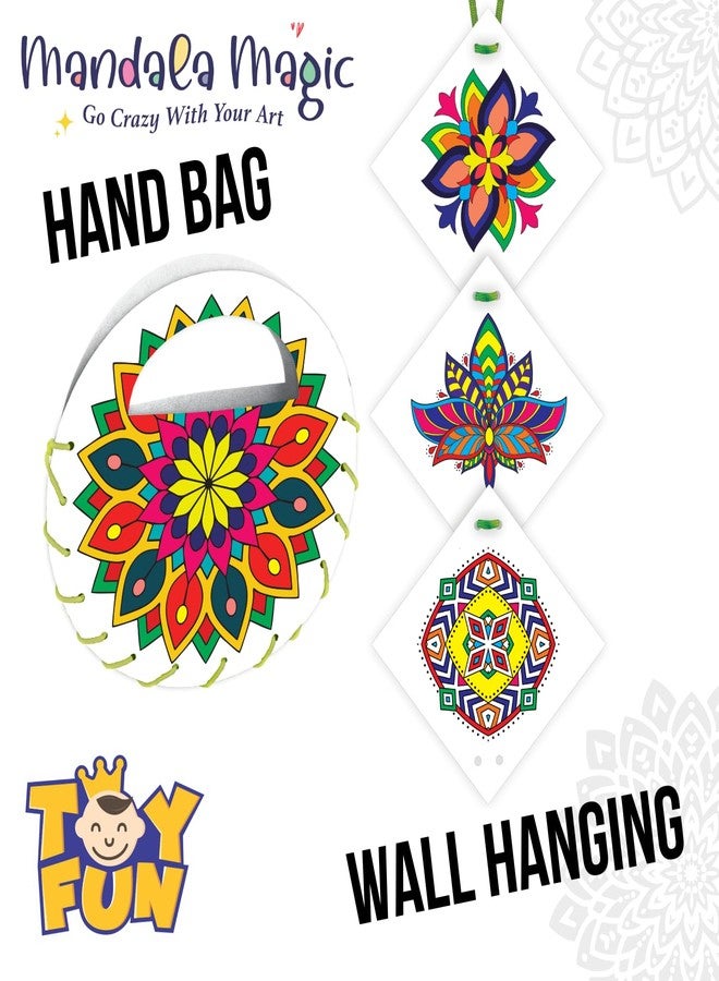 TOY FUN Mandala Art Magic Craft Game DIY Kit for Kids 5 to 8 Years | Birthday Gift | Colouring Game | Purse, Wall Hanging, Name Plate, Hand Bag - Image 2