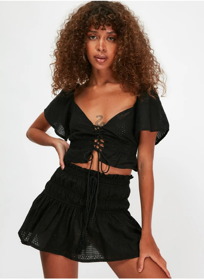 trendyol Striped Mini Skirt