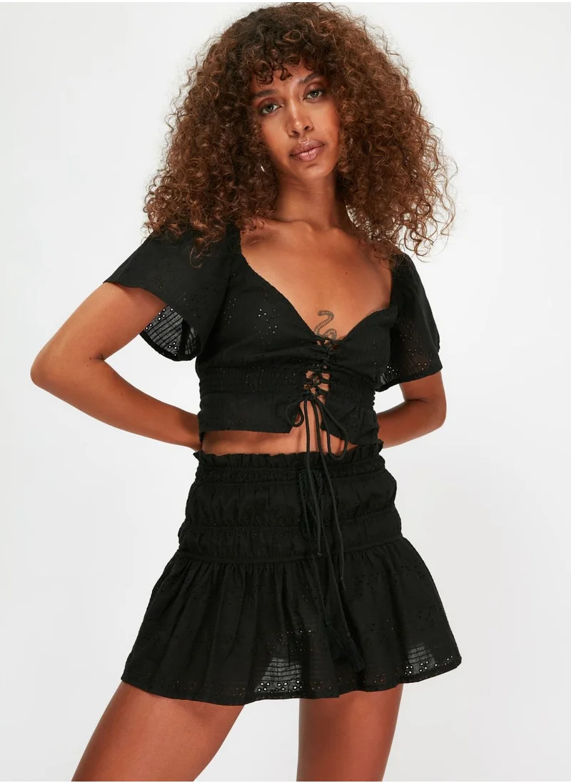 trendyol Striped Mini Skirt