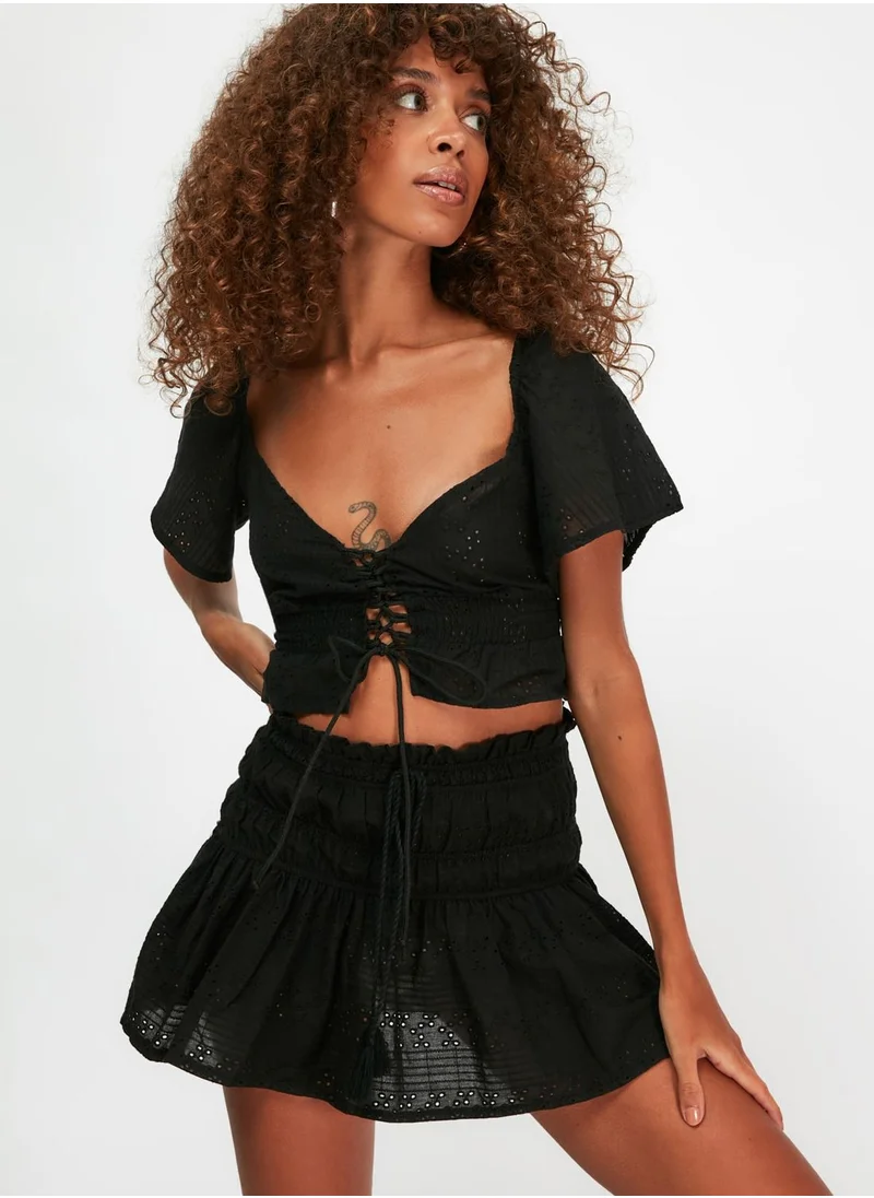 trendyol Striped Mini Skirt