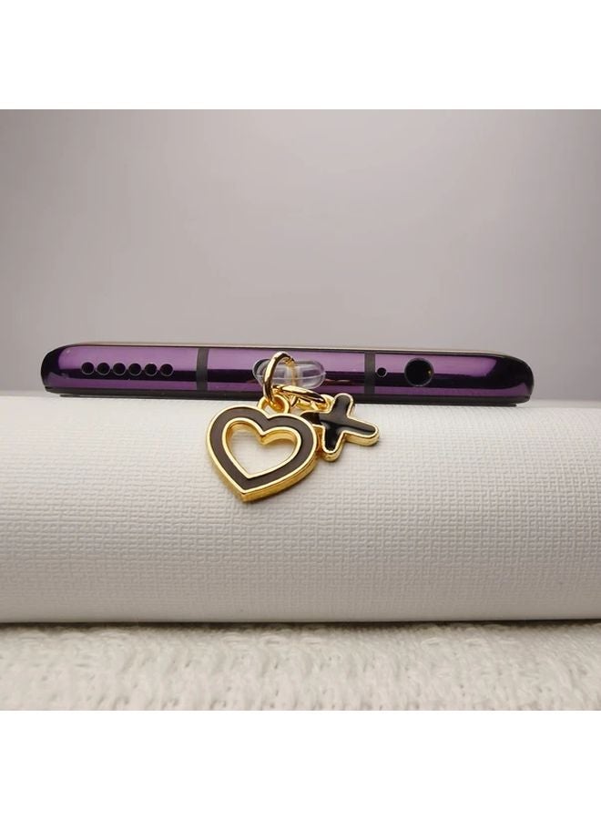 Type C Phone Dust Plug Heart Charging Port Accessory Holiday Birthday Gift - Image 1