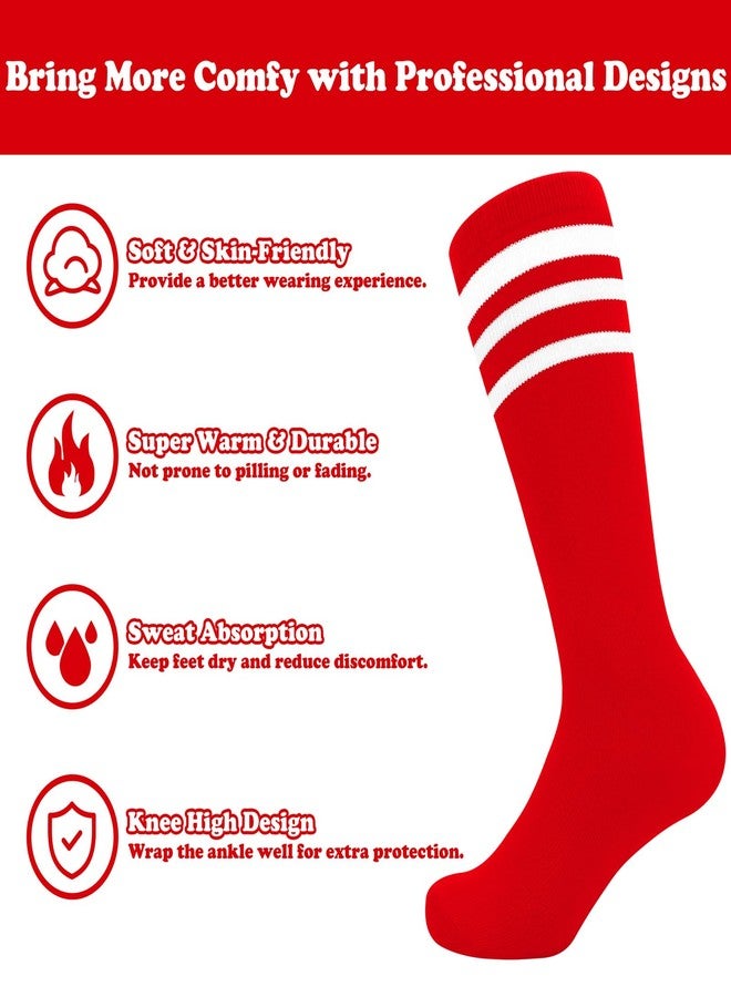 Sarfel Kids Soccer Socks 4-6 Years Toddler Soccer Socks 4T-5T Red Toddler Baseball Sock Kids 4-6 Youth Football Sock Youth Boys - Image 3