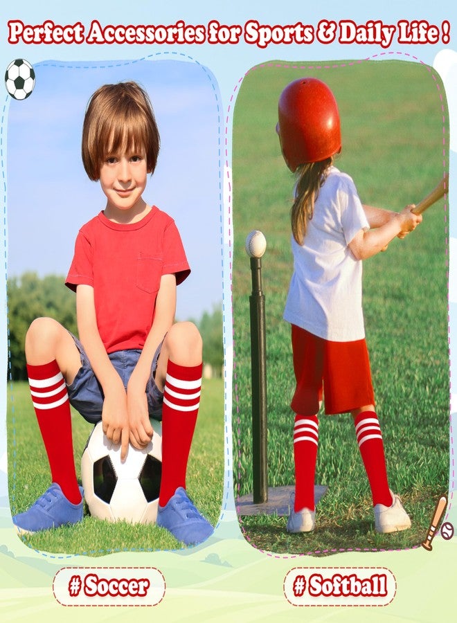 Sarfel Kids Soccer Socks 4-6 Years Toddler Soccer Socks 4T-5T Red Toddler Baseball Sock Kids 4-6 Youth Football Sock Youth Boys - Image 4
