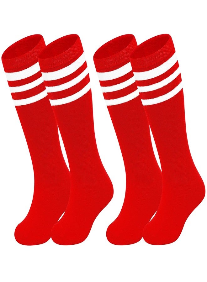 Sarfel Kids Soccer Socks 4-6 Years Toddler Soccer Socks 4T-5T Red Toddler Baseball Sock Kids 4-6 Youth Football Sock Youth Boys - Image 1