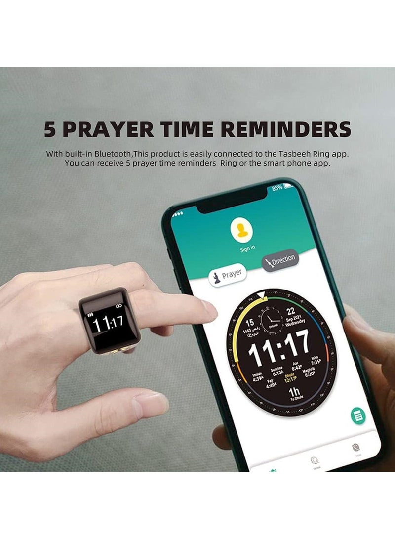 أنكوفو Smart Tasbih الصلاة العداد, IP7 الماء خاتم ذكي, 5 تذكير الصلاة الوقت, عرض OLED, إعداد العد المخصص, العداد, لجميع الأعمار 18mm - Image 2