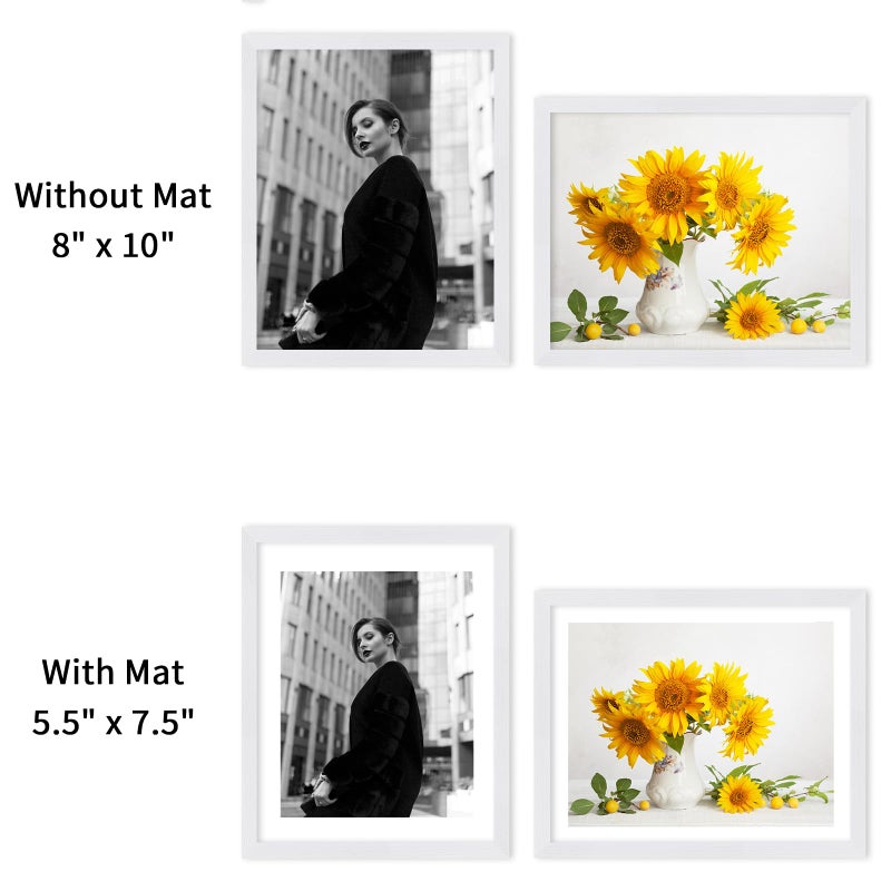 puthiac 8x10 White Oak Wood Picture Frame -8""x10"" Frame Wood  8""x10"" Natural Solid Wood Poster Frames for Wall Art Photo and Prints (3 Pack  White) - Image 4