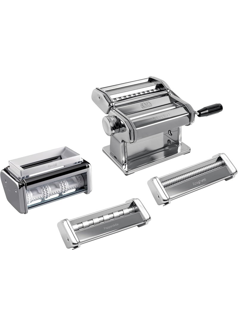MARCATO Marcato Multipaste Pasta Machines Set Chrome Steel Various Pasta Sizes 20 x 20 x 15 cm Easy to Use 